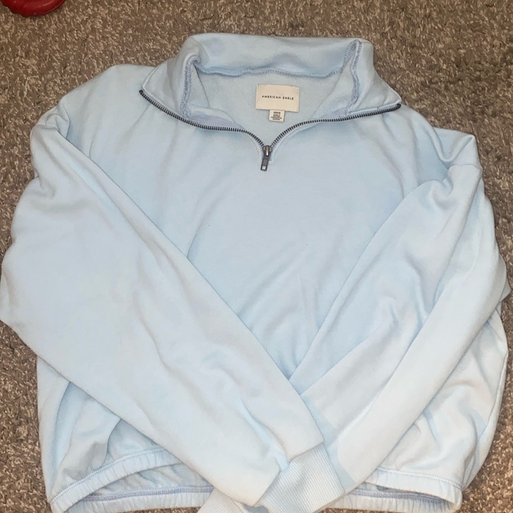 American Eagle Cropped Quarter Zip Jacket